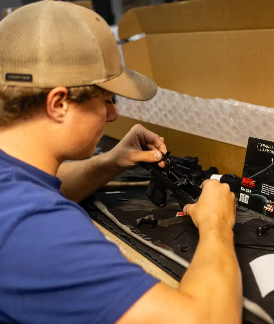 unboxing a rifle