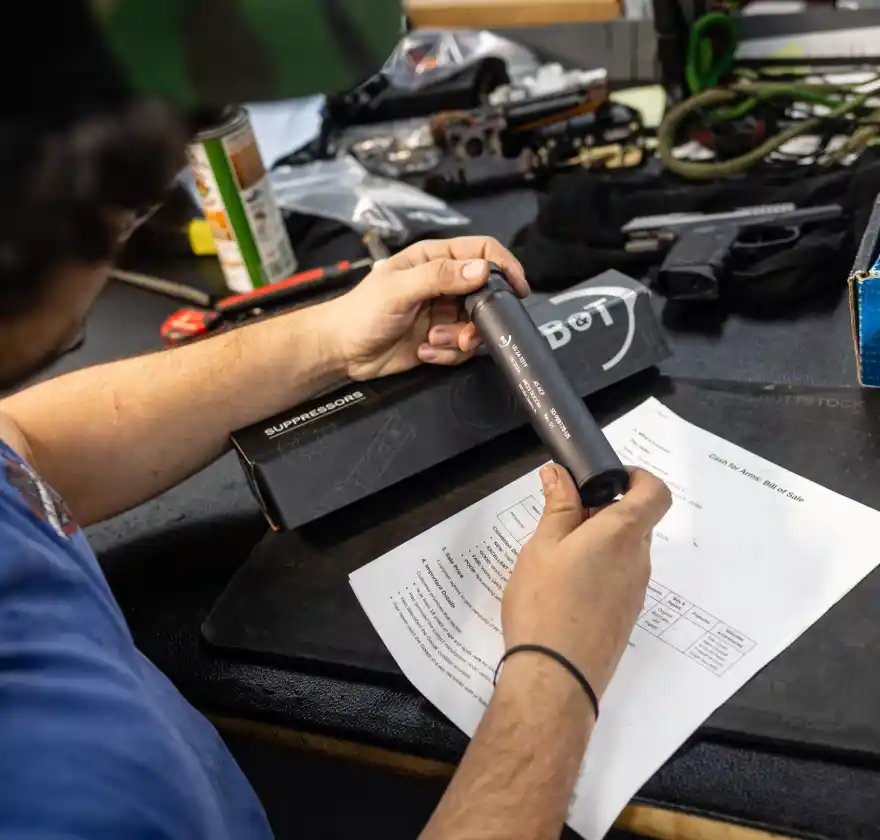 inspecting a gun accessory