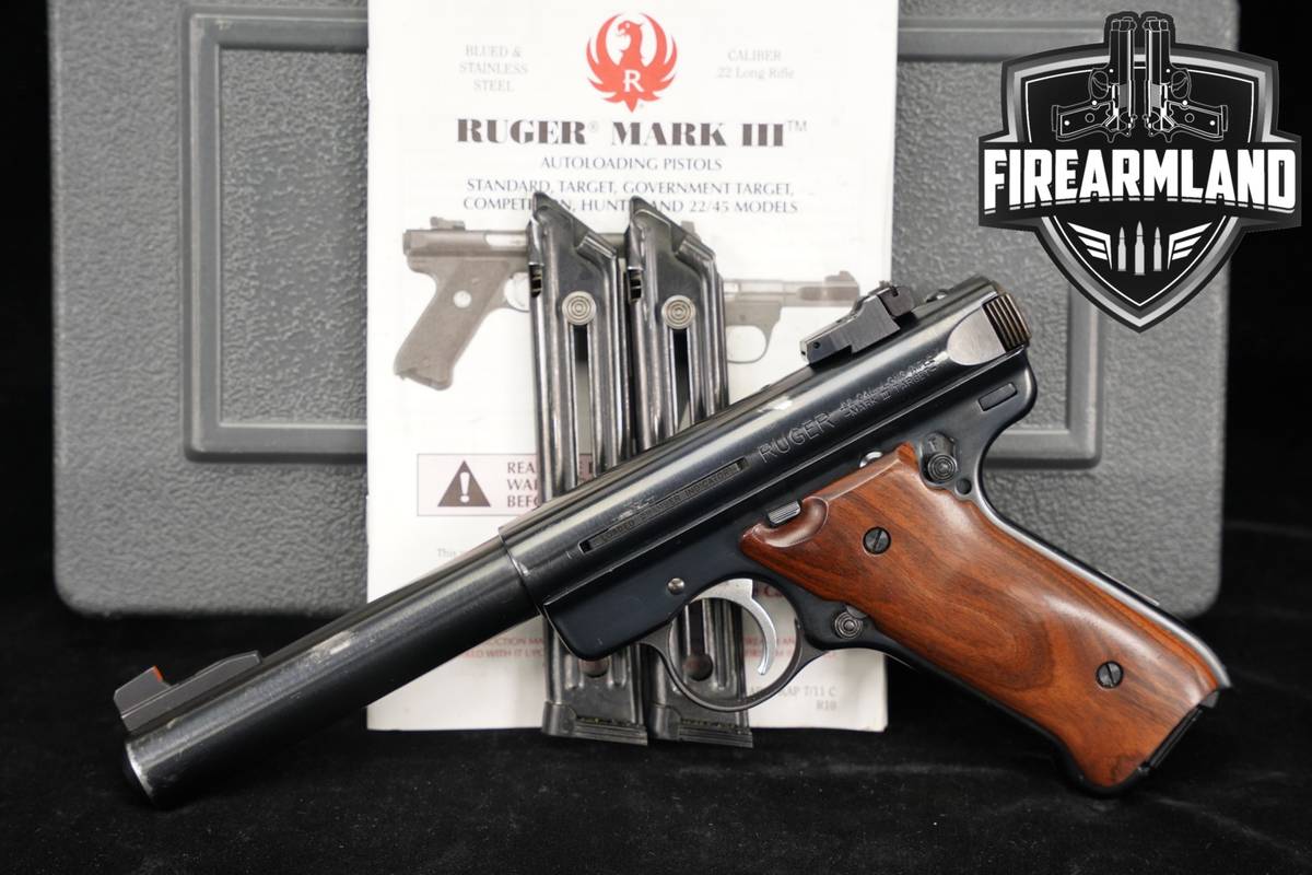 Ruger Mark III Target 22LR 5.5" Blued Mk3 Mk 3 +THREE MAGS & ORIG CASE