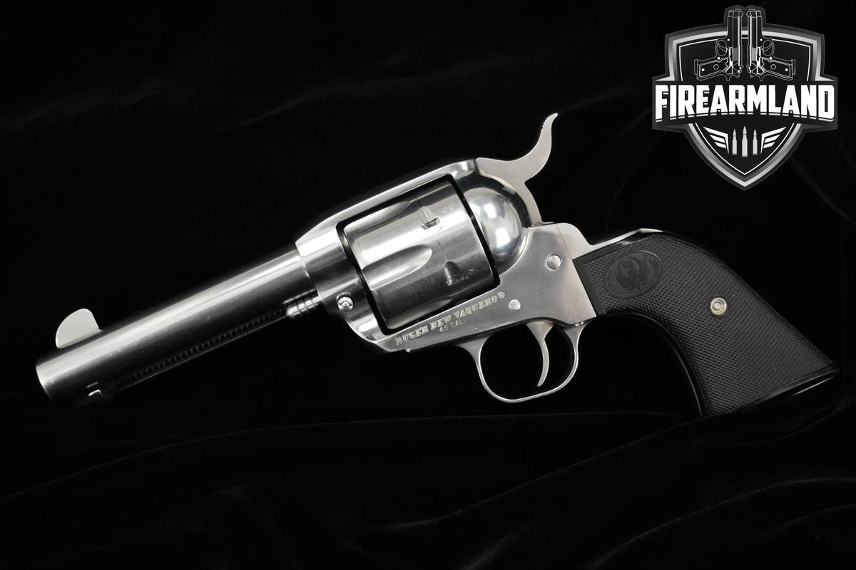 Ruger New Vaquero 45 Colt High Gloss Stainless Ruger-New Vaquero +ORIG CASE