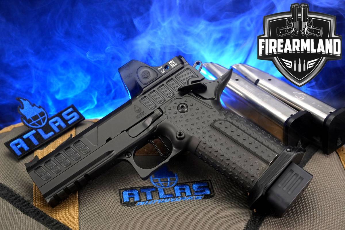 Atlas Gunworks NYX 9mm 4.25" Blued 1911 2011 +3 MAGS, TRIJICON OPTICS