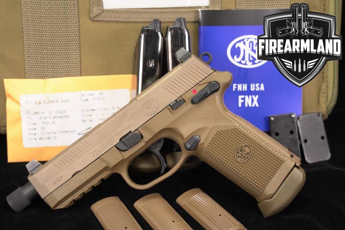 FN USA FNX-45 Tactical 45ACP FDE FNX45 Optics-Ready THREADED +3 MAGS