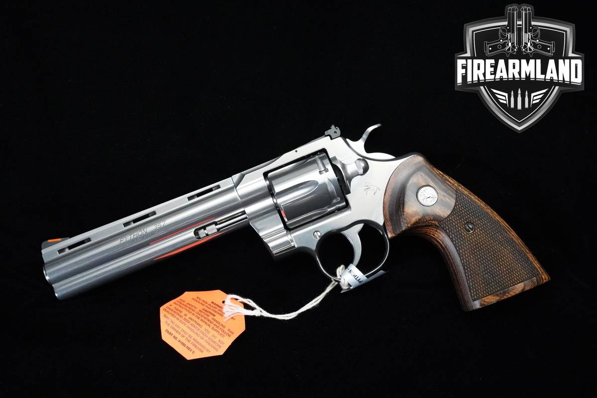 Colt Python 357 Magnum 6" Polished Stainless Colt-Python VENT RIB ORIG CASE