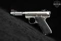 2008 Sturm Ruger Mark III Hunter, Crimson Trace Lasergrips Package .22 LR Satin Stainless in Good Condition Image 3