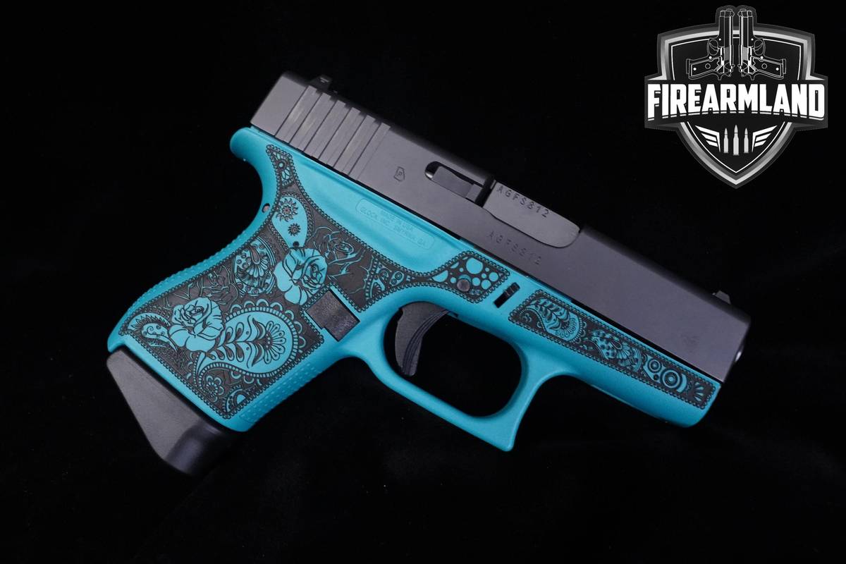 Glock 43 Glocks & Roses Custom 9mm 3.39" 43 G43 G-43 +2 MAGS & ORIG CASE