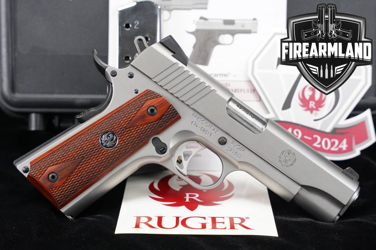 Ruger SR1911 Commander-Style Stainless 45 ACP 1911 4.25" 2 MAGS & ORIG CASE