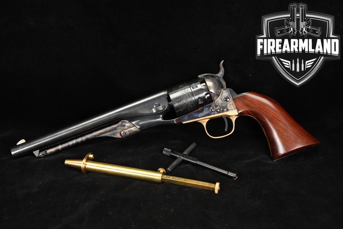 A Uberti 1860 Army 44 8" Color Case-Hardened & Blued +EXTRAS