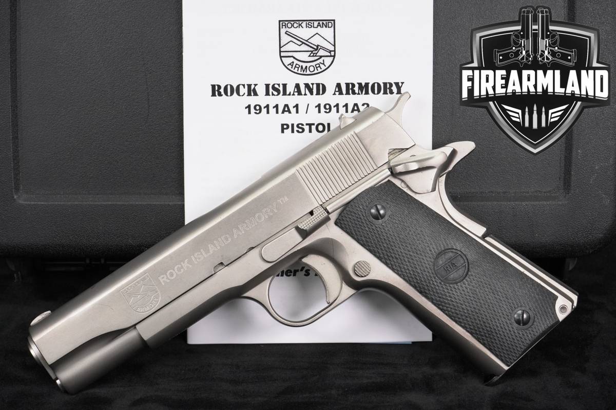 Rock Island Armory RIA M 1911-A1 FS 45 ACP 5" GI Stainless +ORIG CASE