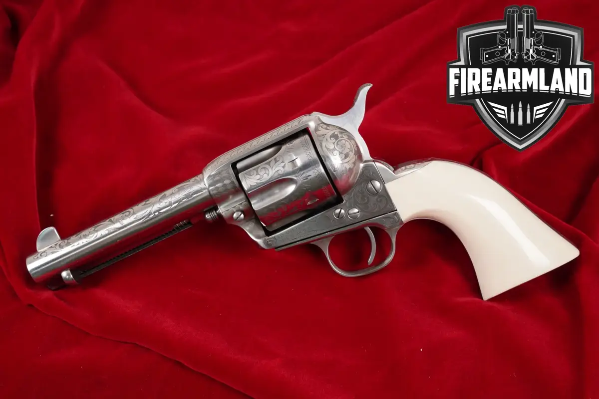 A Uberti Model 1873 Cattleman FACTORY ENGRAVED 45 ACP Stainless SAA