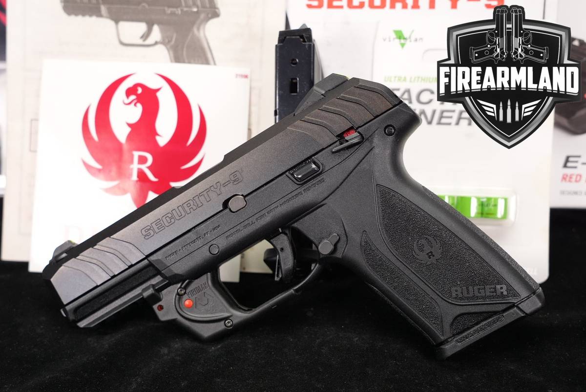 Ruger Security-9 9mm 4" Blued Security9 +2 MAGS, ORIG BOX, VIRIDIAN LASER