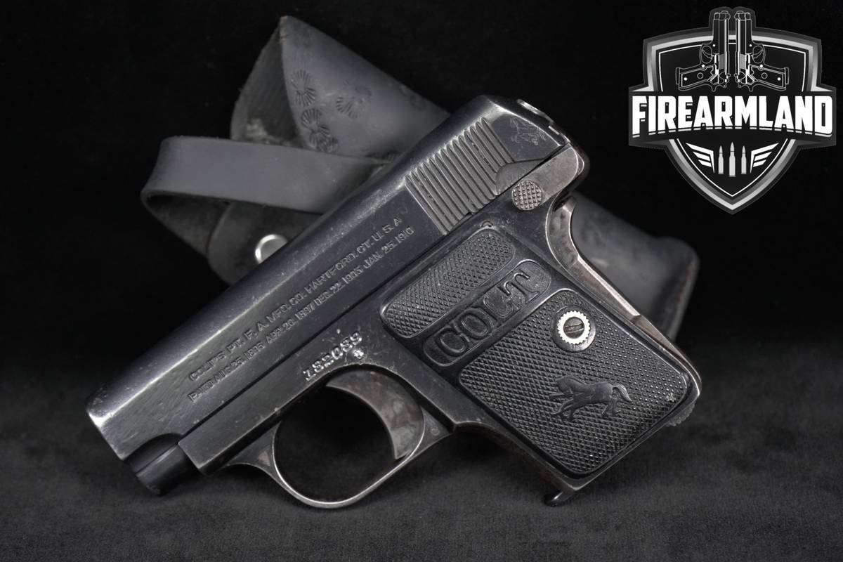 1918 Colt Model 1908 Vest Pocket .25 ACP (6.35Mm) 2" Blued +HOLSTER