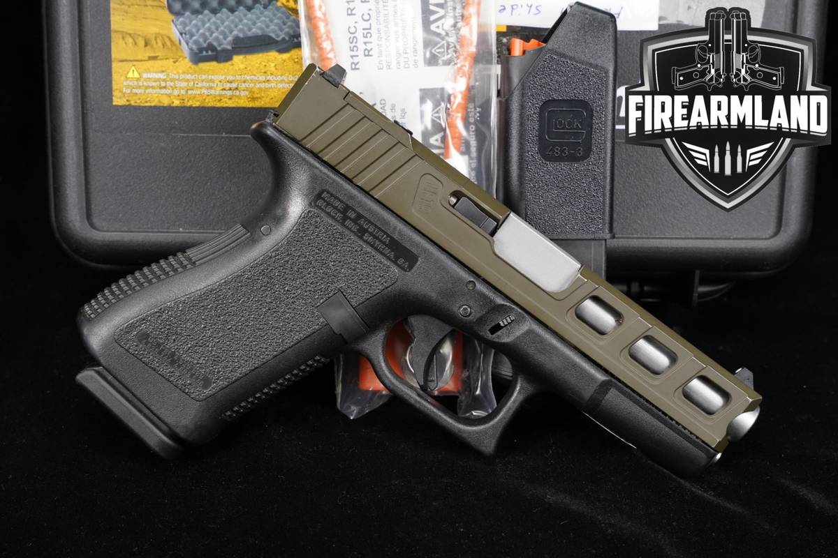 Glock 19 Gen2 G19 Gen 2 9mm Optics-Ready Olive & Bronze LF19 WINDOWED SLIDE