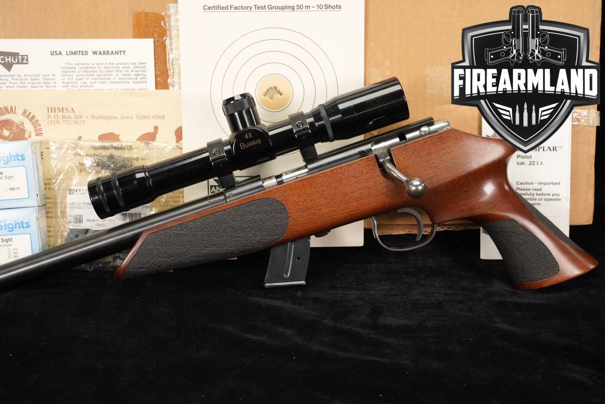 Anschutz Exemplar 22LR 10" WEST GERMAN +3 MAGS, ORIG BOX, BURRIS SCOPE