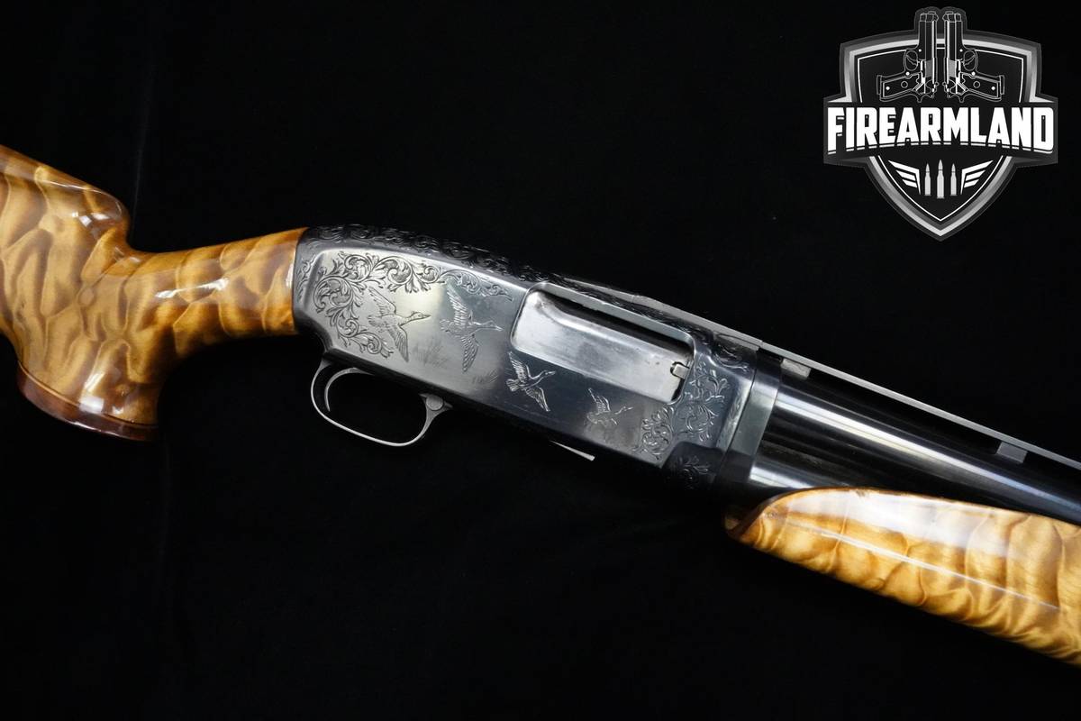 ENGRAVED 1942 Winchester Model 12 12-Gauge 30" Blued Winchester VENT RIB