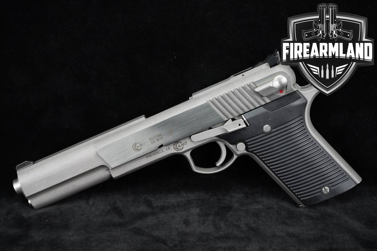 HEAVY HITTER! AMT AutoMag IV 45 Win Mag 6.5" Stainless Bull Barrel +3 MAGS