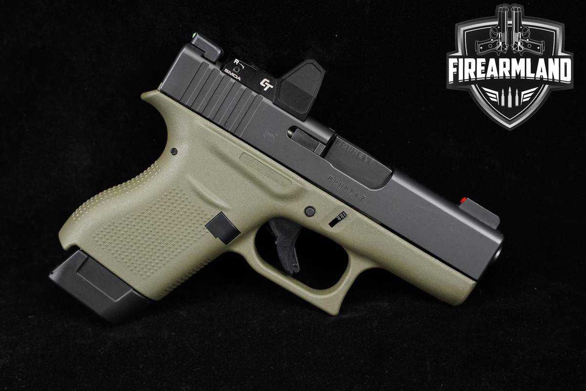 GREEN FRAME Glock 43 Slimline 9mm G43 3.41" +CRIMSON TRACE OPTIC