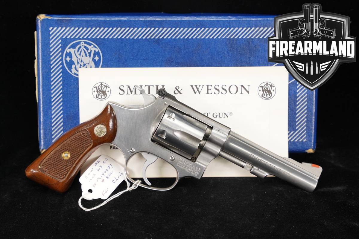1980-1981 Smith & Wesson Model 63 No Dash S&W 22LR 4" Satin Stainless DA/SA