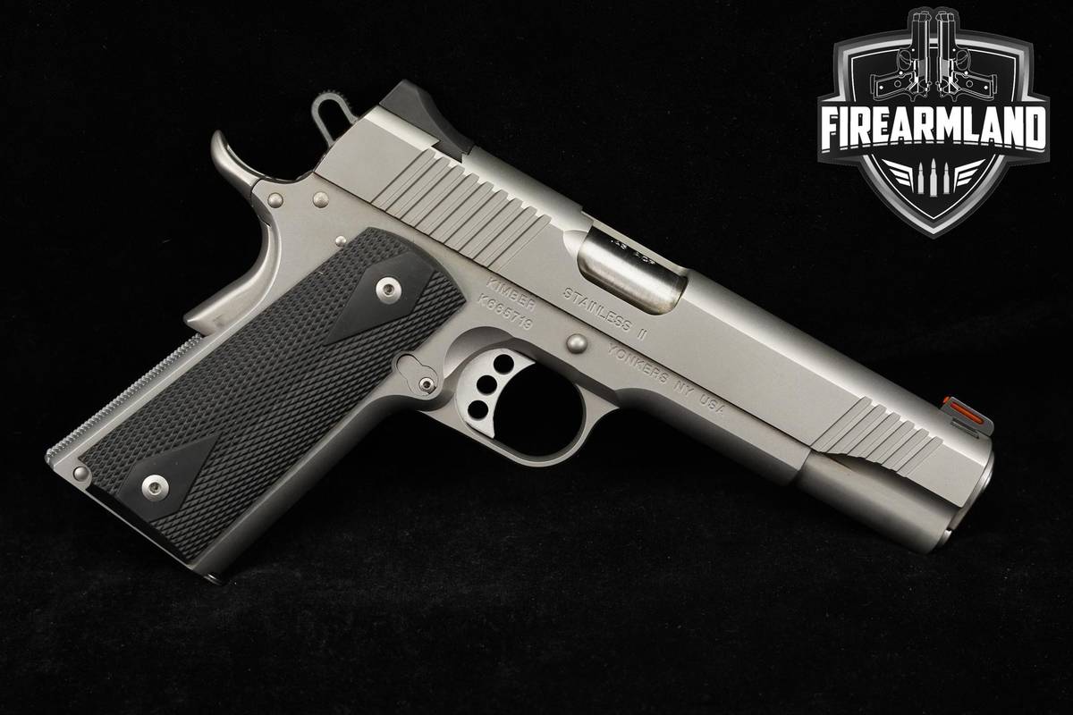 Kimber Stainless II 45 ACP 1911 5" Defense Pistol +4 MAGS & ORIG CASE