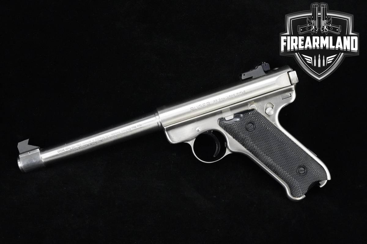 1988 Ruger Mark II Target 22LR 7" Satin Stainless Ruger Mk-2 +3 MAGS
