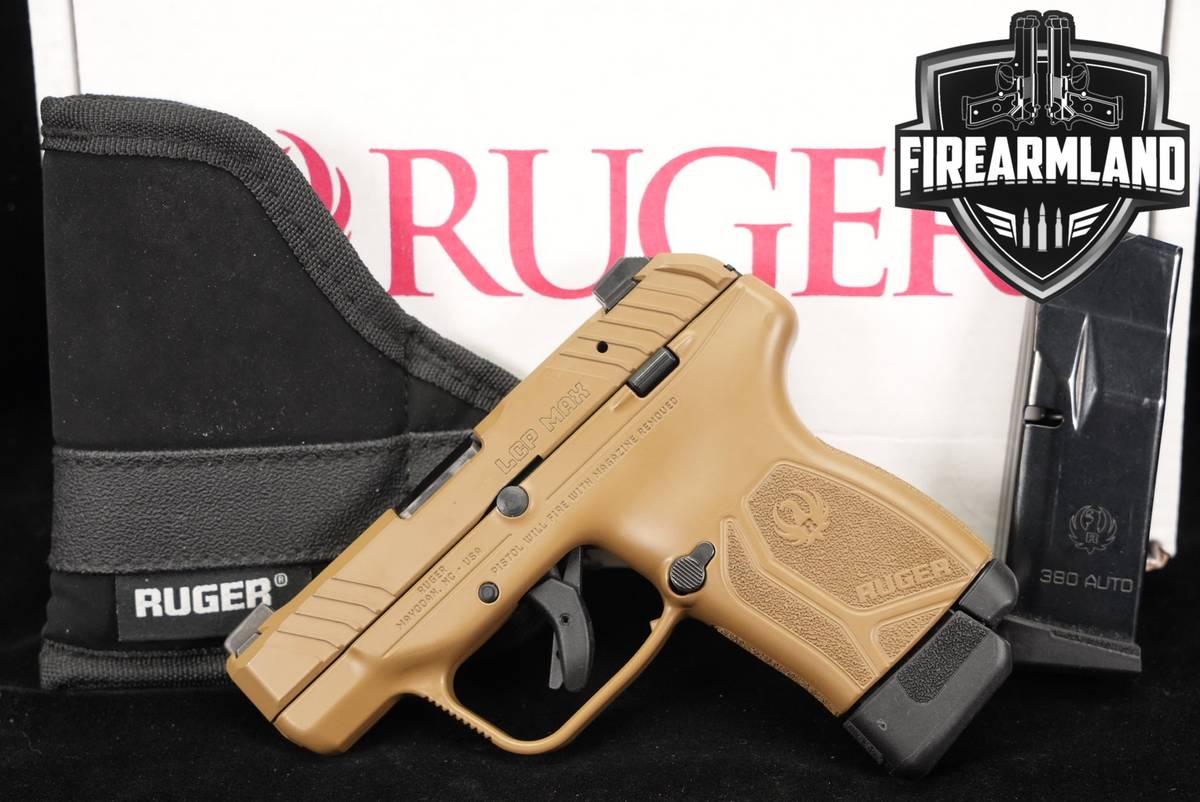 Ruger LCP MAX 380 ACP 2.75 Barrett Brown +2 MAGS, ORIG BOX & HOLSTER