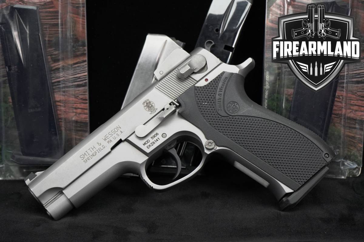 Smith & Wesson S&W Model 5906 9mm 4" Stainless Pistol +5 MAGS