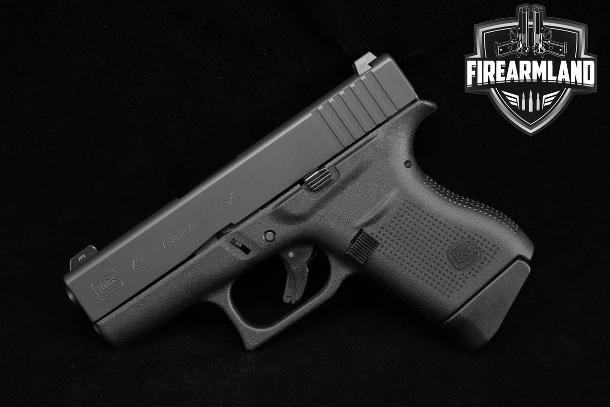 Glock 43 Slimline 9mm 3.4" G43 +2 MAGS & ORIG CASE