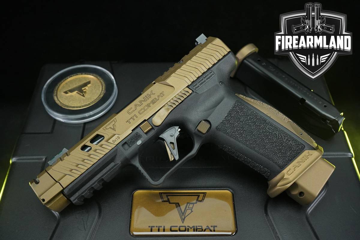 Canik TTI Combat 9mm 4.6" Bronze & Dark +2 MAGS, ORIG CASE & HOLSTER