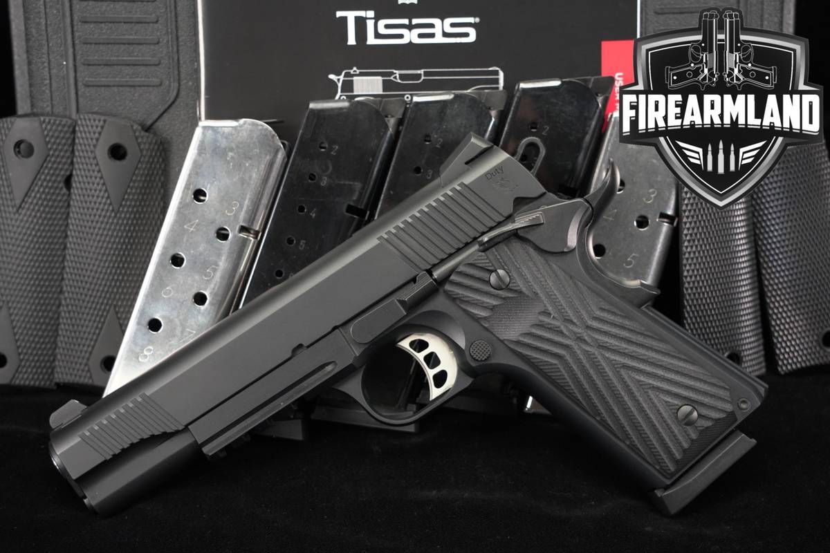 Tisas 1911 Duty B45R 45 ACP 5" Series 70 RAIL +6 Mags, OG Case + Grips