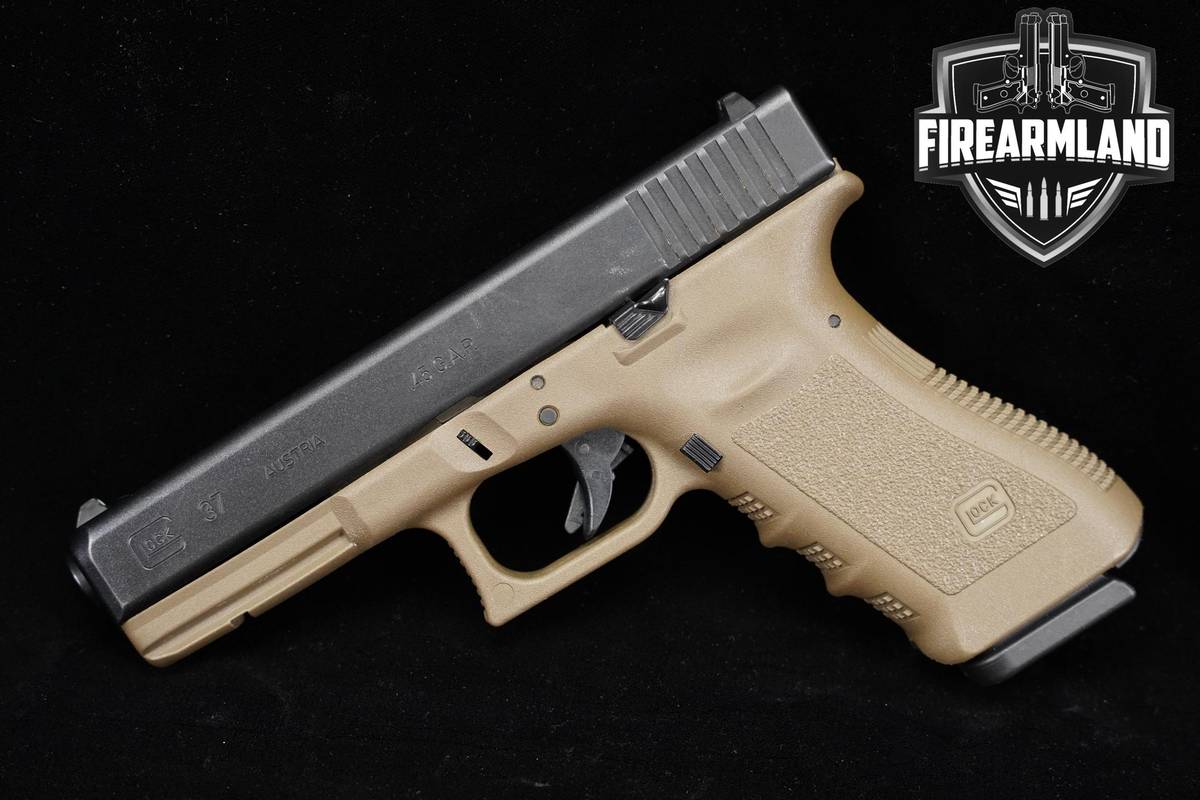 Glock 37 Gen-3 45-GAP 4.49" Two-Tone Black & Tan G37 Gen3 +2 MAGS & OG CASE
