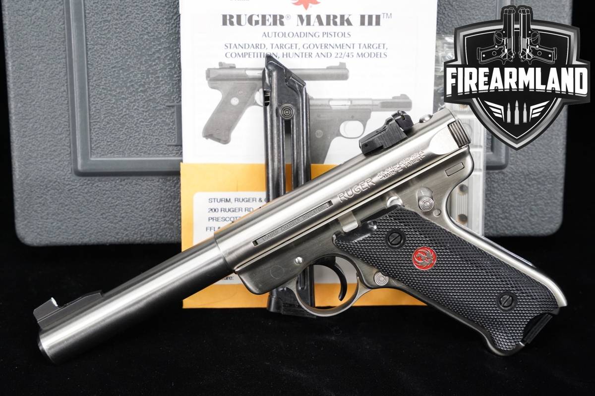 Ruger Mark III Target 22LR 5.5" Stainless Mk3 Mk 3 +2 MAGS & ORIG CASE
