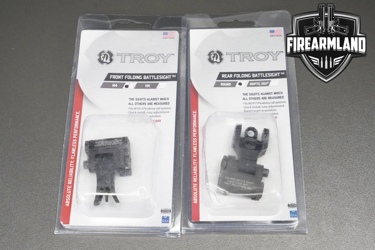 Troy Industries Front & Rear Folding Battlesights Troy Round & Front M4