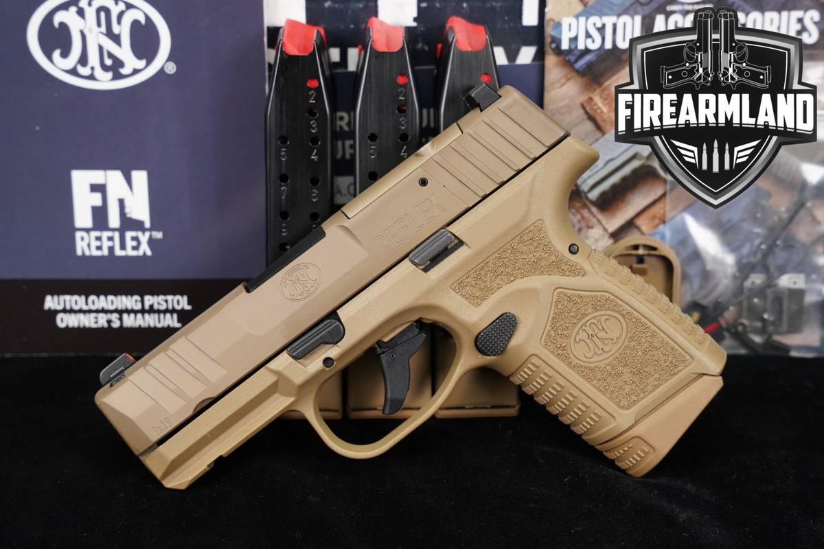 FN Reflex MRD Non-Manual Safety 9mm Optics-Ready FDE +4 MAGS & ORIG BOX