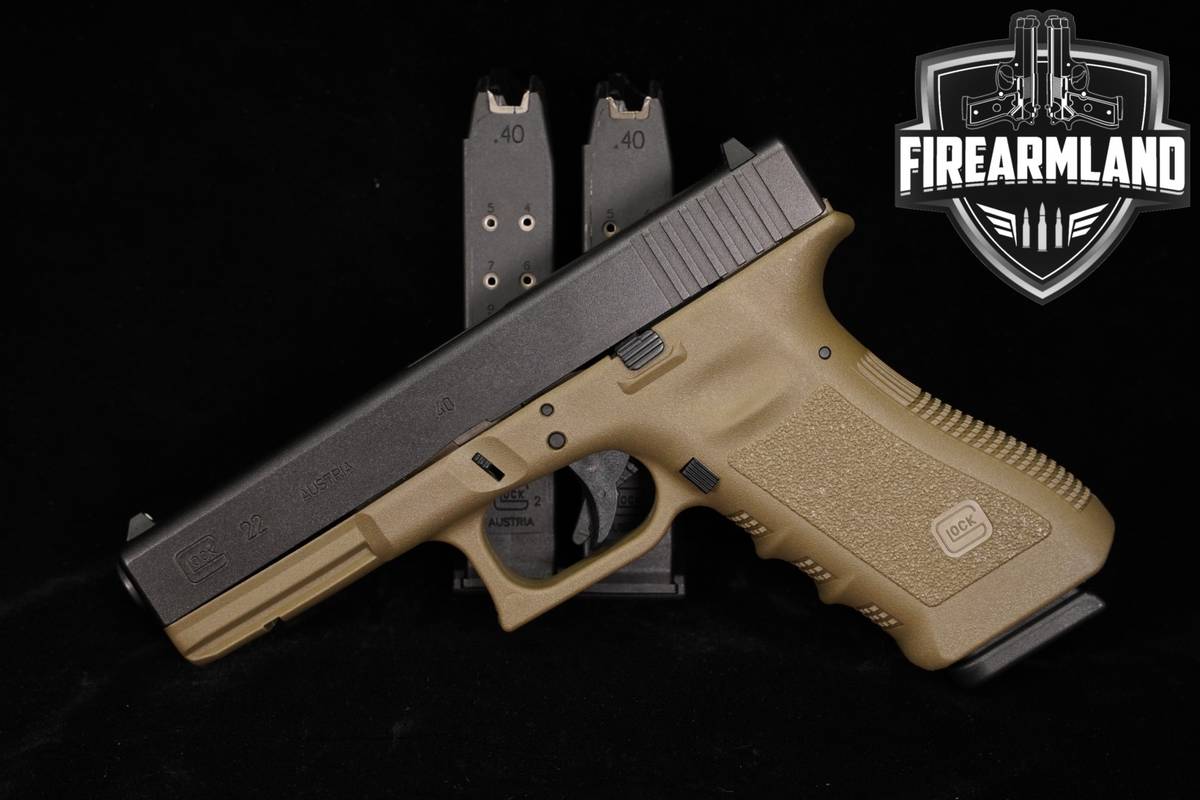 Glock 22 Gen3 G22 Gen 3 40 S&W 4.49 Two-Tone Black & FDE +THREE MAGS