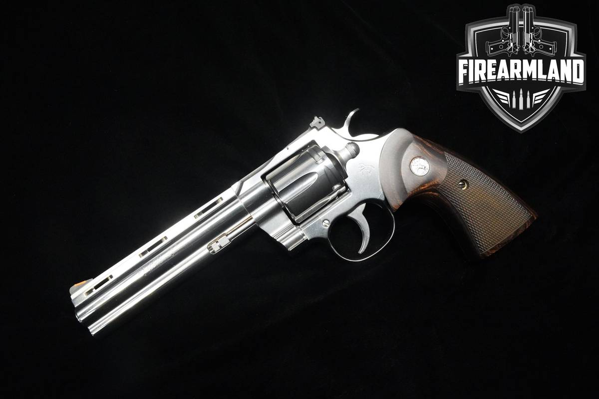 LIKE-NEW Colt Python 357 Magnum 6" Stainless Steel Colt VENT RIB +ORIG CASE