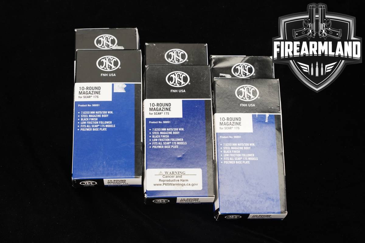 FN SIX (6) SCAR 17 10 Round Magazines 7.62mm NATO (7.62x51) Mags
