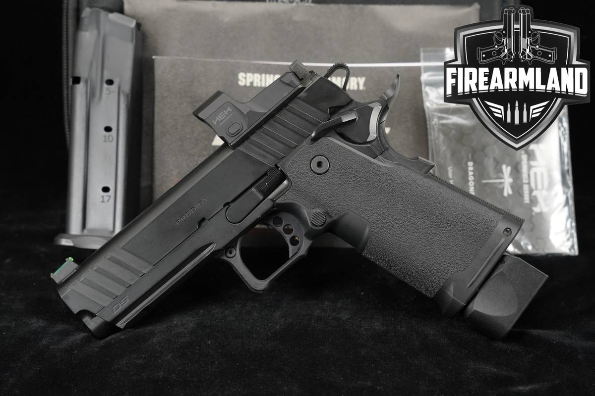 Springfield Armory 1911 DS Prodigy 9mm 4.25 +2 MAGS, HEX DRAGONFLY RED DOT
