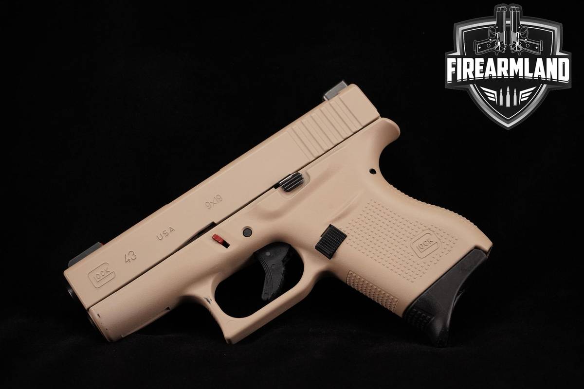 Glock 43 Slimline 9mm 3.41" FDE G43 +4 MAGS & ORIG CASE