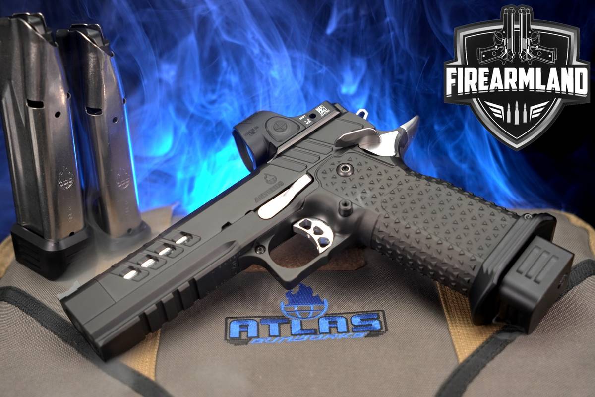 RARE Atlas Gunworks Artemis 9mm 1911 2011 +3 MAGS, CASE, TRIJICON SRO