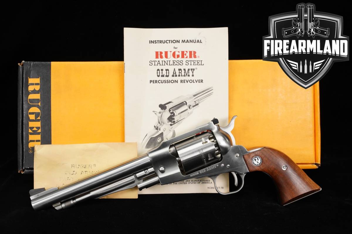1982 Ruger Old Army 44 BPM 7.5" Brushed Stainless KBP-7 +ORIG BOX