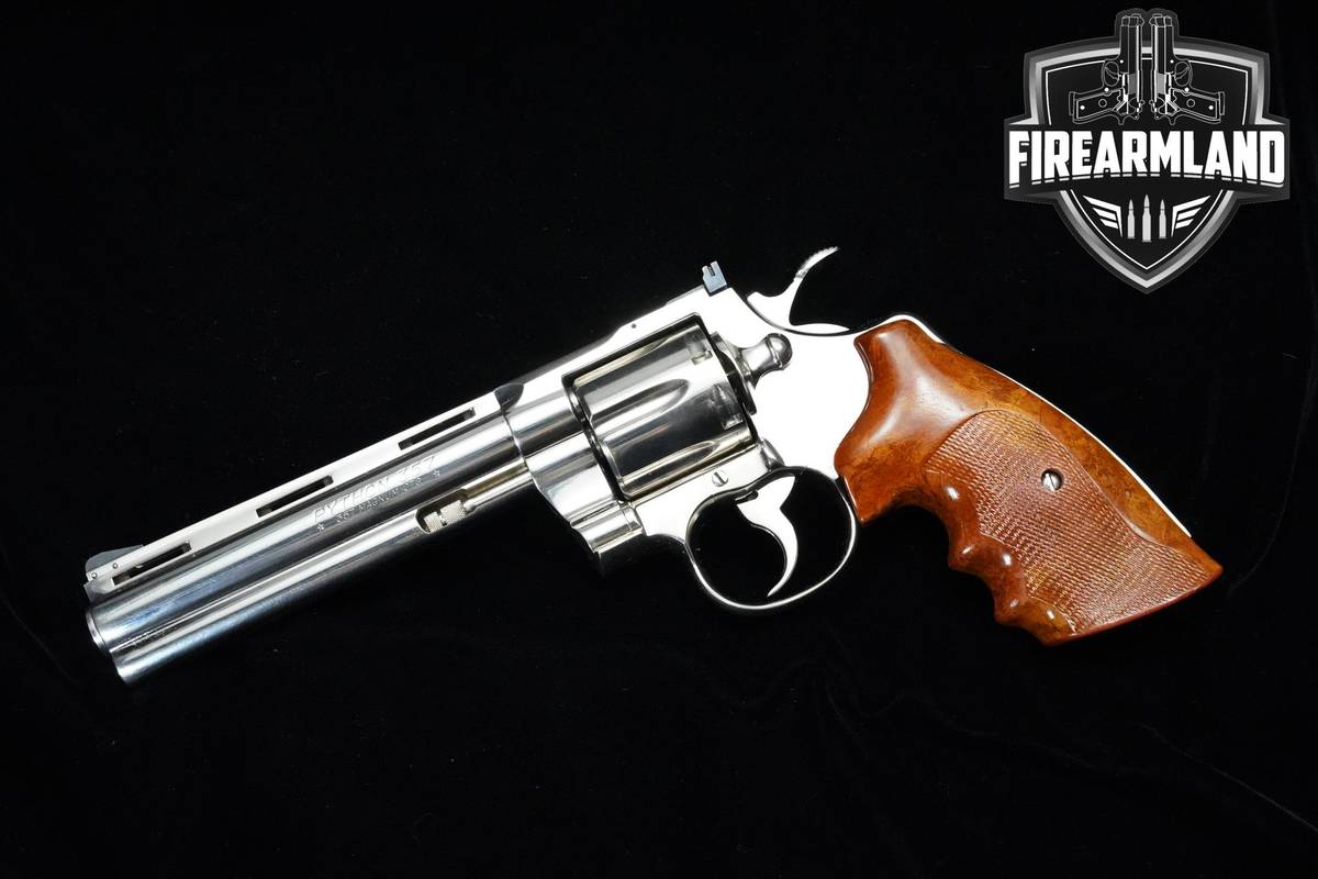 1976 Colt Python 357 Magnum 6" Nickel Finish Colt VENT RIB DA/SA