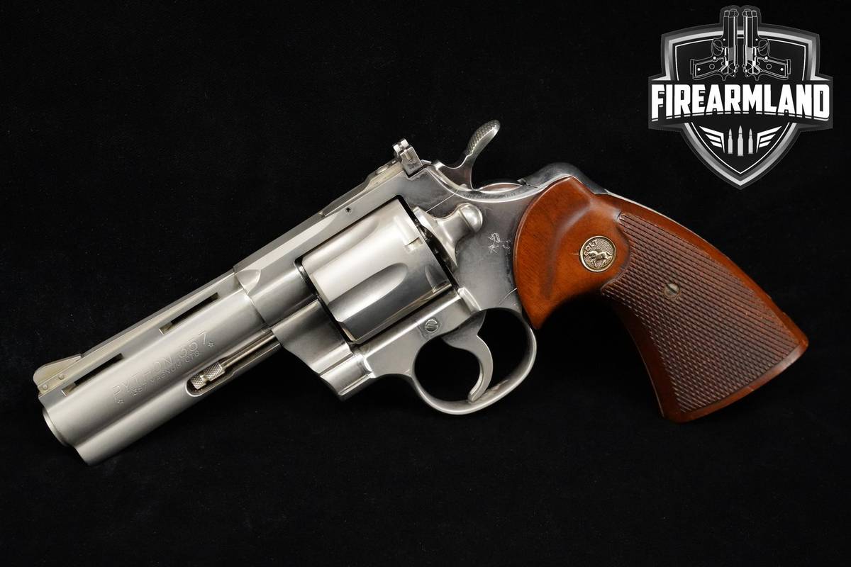 VINTAGE 1966 Colt Python 357-Magnum 4" Nickel Colt-Python DA/SA