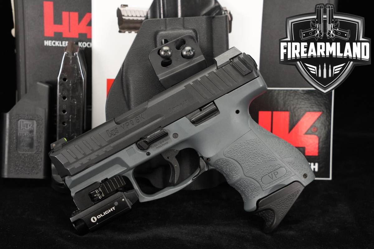 Heckler & Koch VP9SK 9mm H&K VP9 SK VP-9 +2 MAGS, ORIG BOX, HOLSTER, OLIGHT