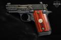 2014 Sig Sauer P938 Engraved Rosewood 9mm Luger (9x19 Para) Black in Excellent Condition Image 2