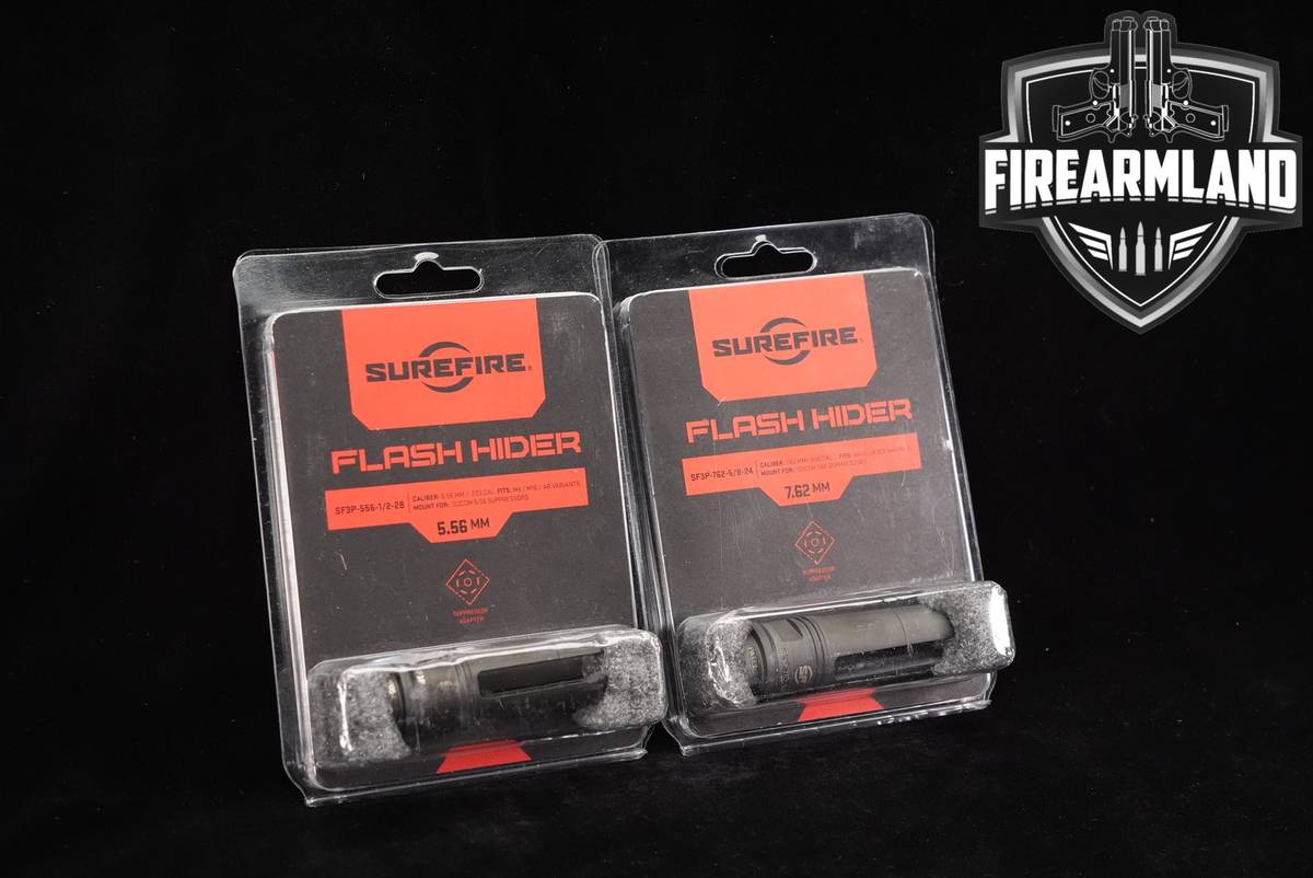 TWO 2 SureFire SOCOM 3-Pronged Flash Hider +ORIG CASE
