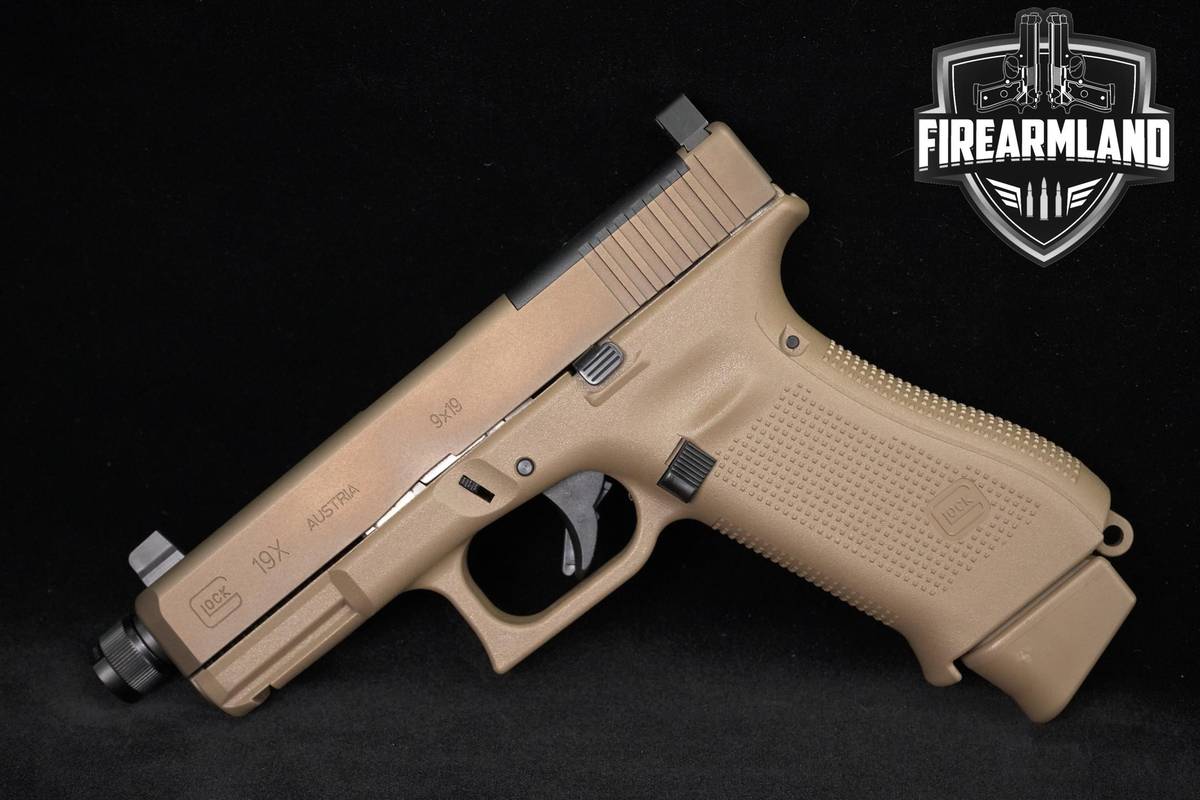 Glock G19X MOS Threaded Davidson’s Exclusive 9mm 4.54" Coyote G19 X Pistol