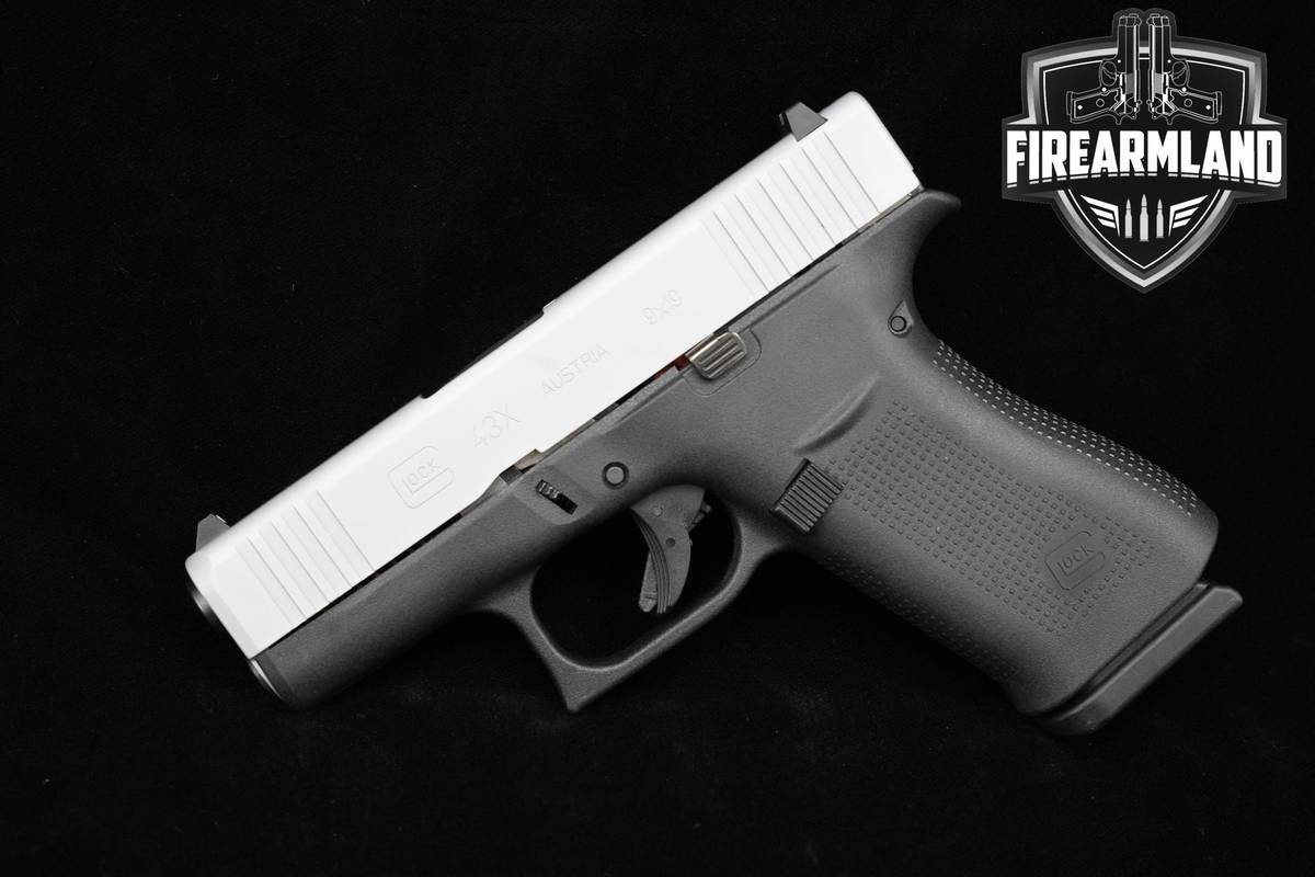 Glock 43X Stainless Slimline 9mm Two-Tone Glock-43X G43-X 2MAGS & ORIG CASE