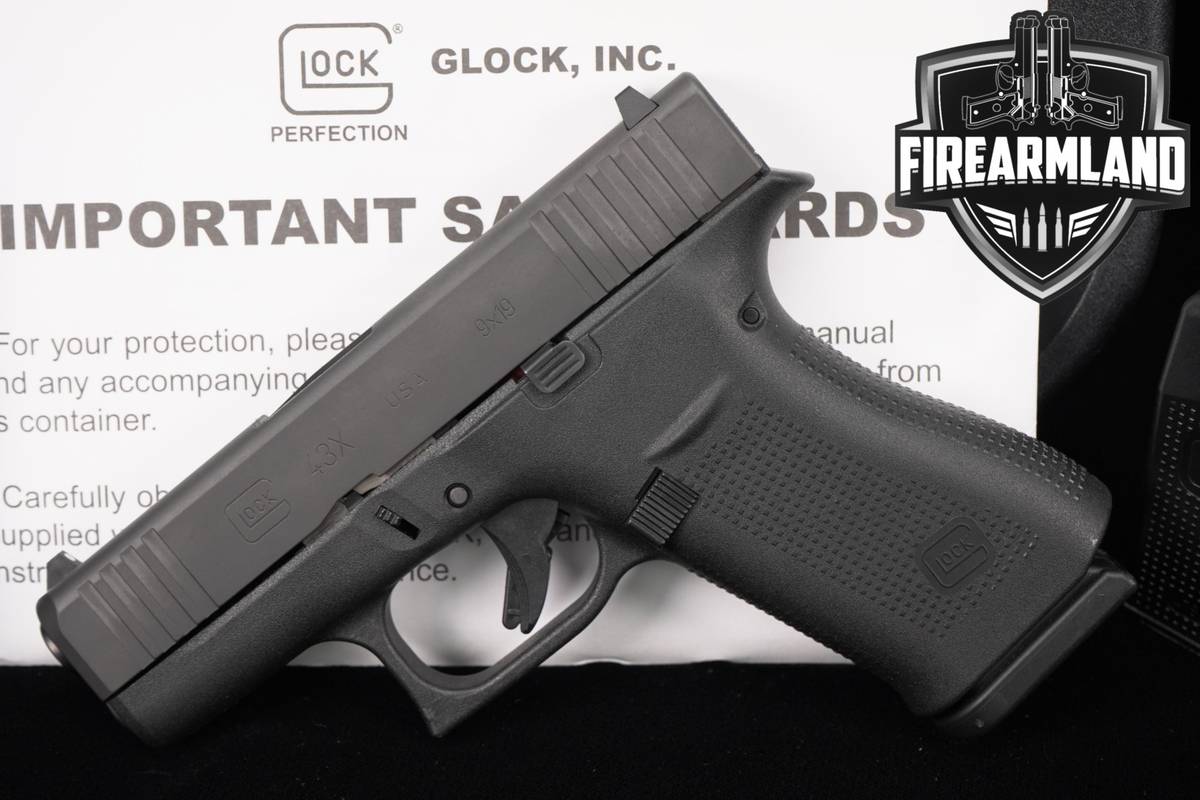 Glock 43X G43X Slimline 9mm 3.41 +2 MAGS, ORIG CASE