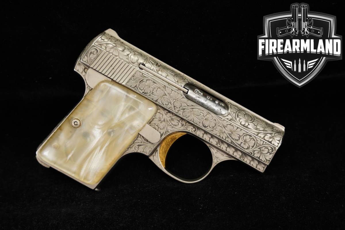 1962 Browning BABY Renaissance 25 ACP 6.35Mm 2.1" Nickel FACTORY ENGRAVED