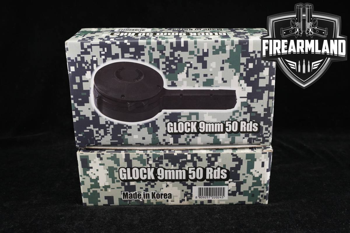 KCI 2x 9mm Glock Pattern 50-Round Drum Pistol Magazines & Clips MZ050