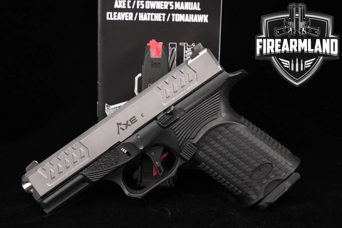 BUL Armory AXE C Cleaver 9mm 4.02 Two-Tone Silver & Black +2 MAGS